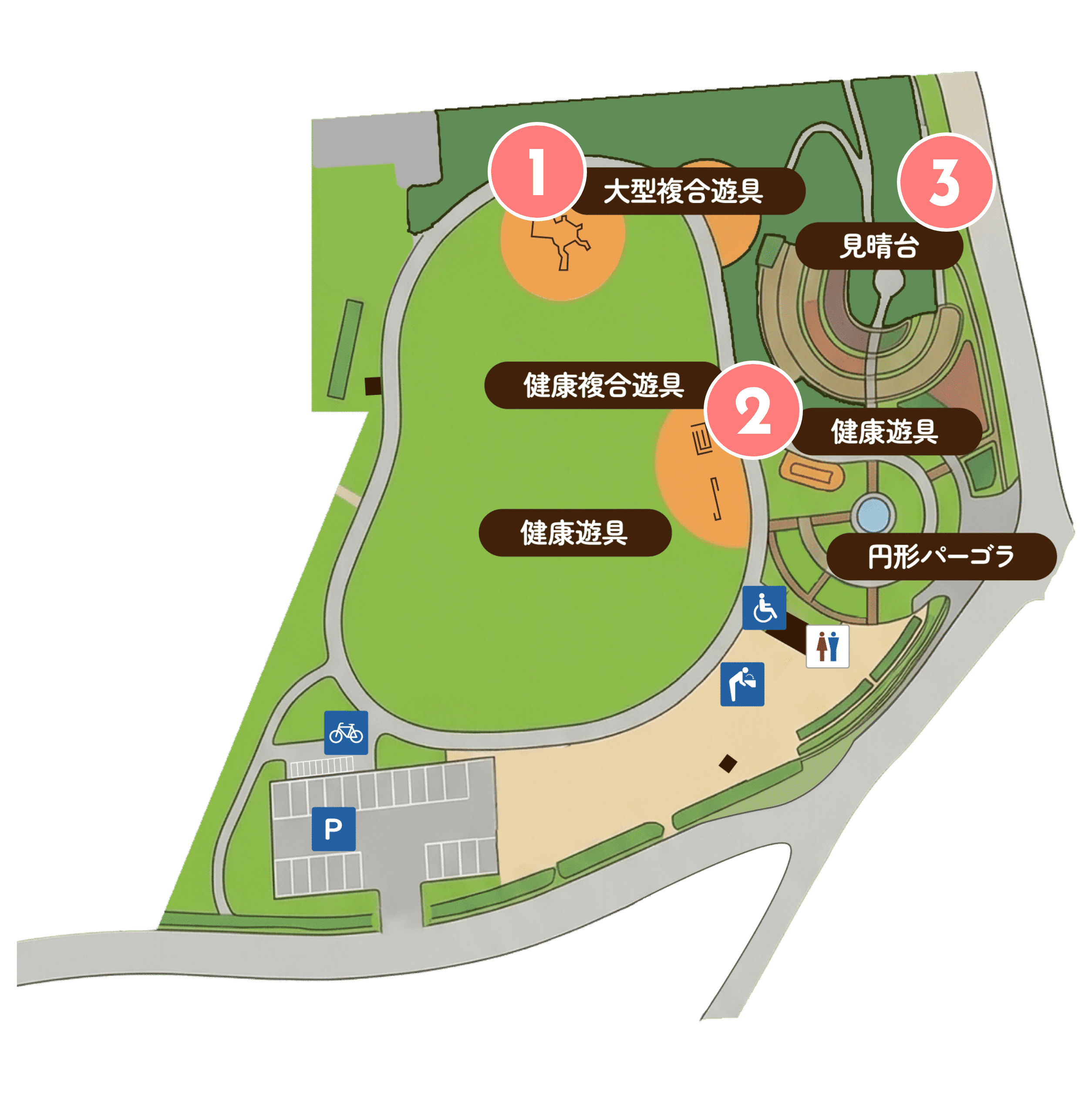北エリアの園内マップ