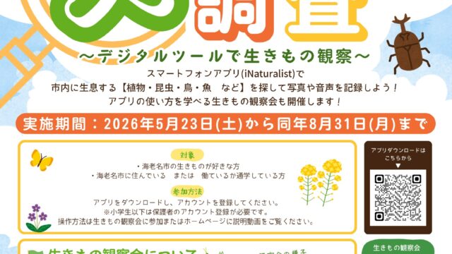 デジタルえびな生きもの大調査チラシ画像