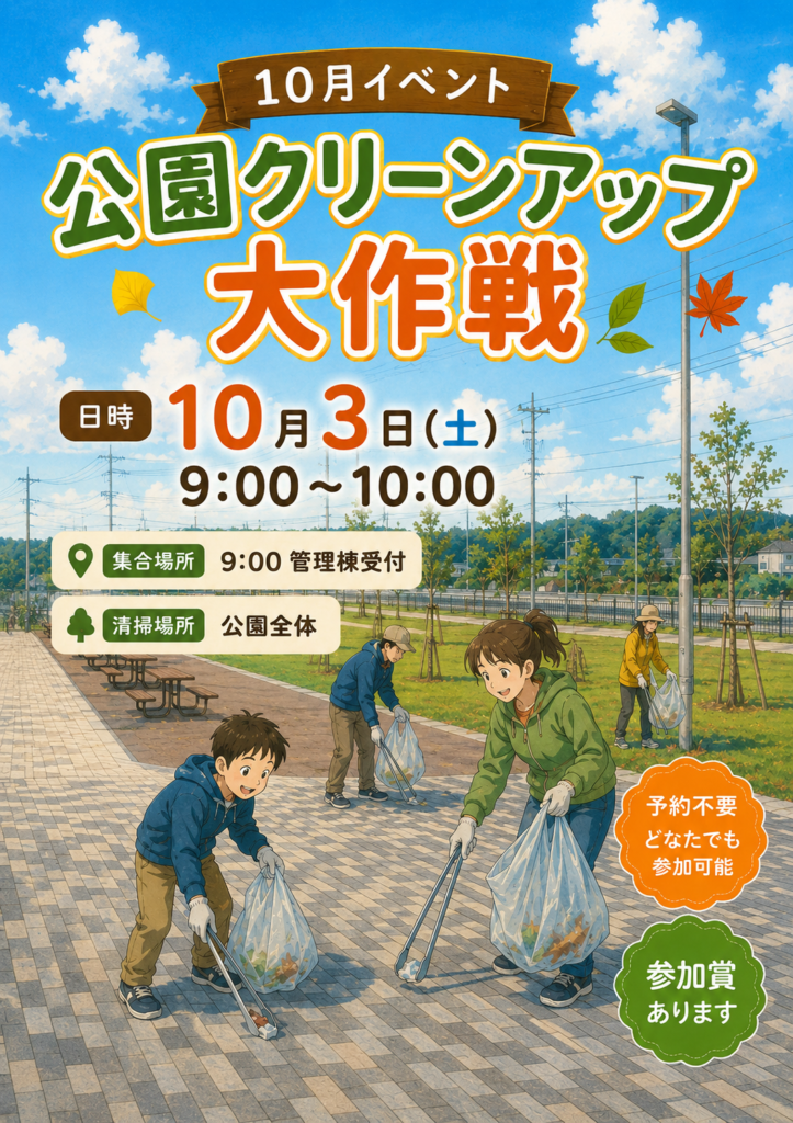2026年10月3日公園クリーンアップ大作戦イベントポスターデータ